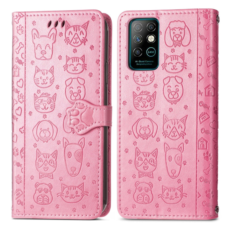 For Infinix Note 8 Lovely Cat and Dog Embossing Pattern Horizontal Flip Leather Case , with Holder & Card Slots & Wallet & Cartoon Clasp & Lanyard