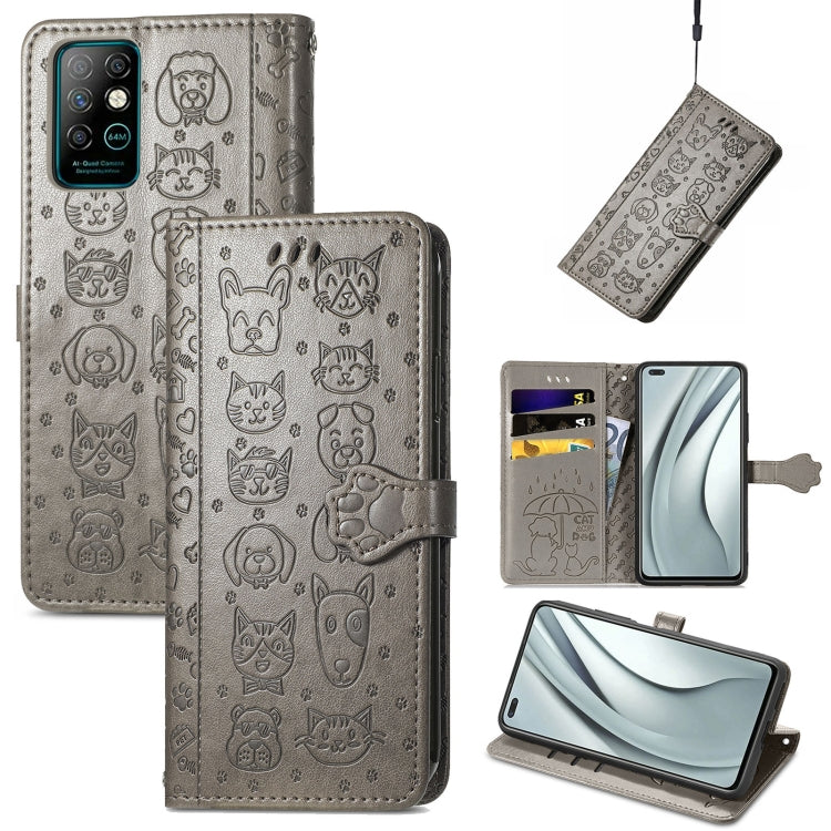 For Infinix Note 8 Lovely Cat and Dog Embossing Pattern Horizontal Flip Leather Case , with Holder & Card Slots & Wallet & Cartoon Clasp & Lanyard