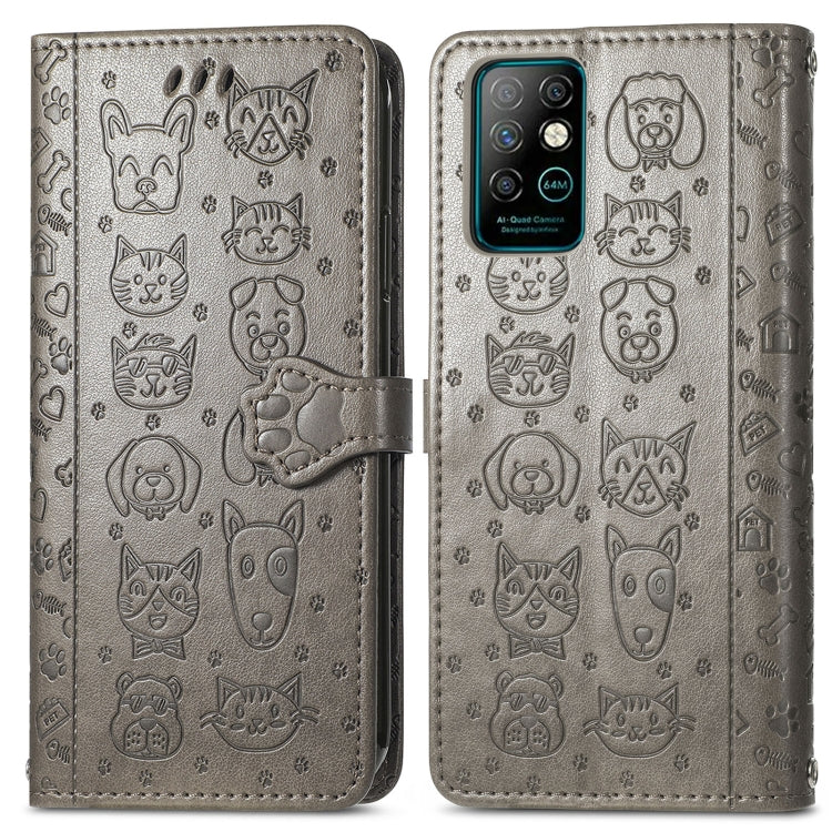 For Infinix Note 8 Lovely Cat and Dog Embossing Pattern Horizontal Flip Leather Case , with Holder & Card Slots & Wallet & Cartoon Clasp & Lanyard