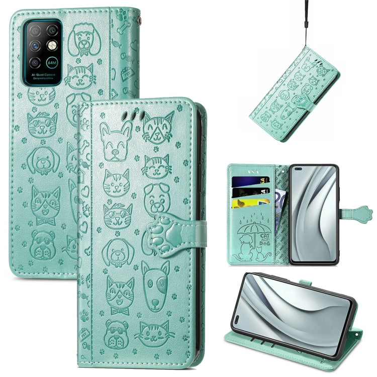 For Infinix Note 8 Lovely Cat and Dog Embossing Pattern Horizontal Flip Leather Case , with Holder & Card Slots & Wallet & Cartoon Clasp & Lanyard