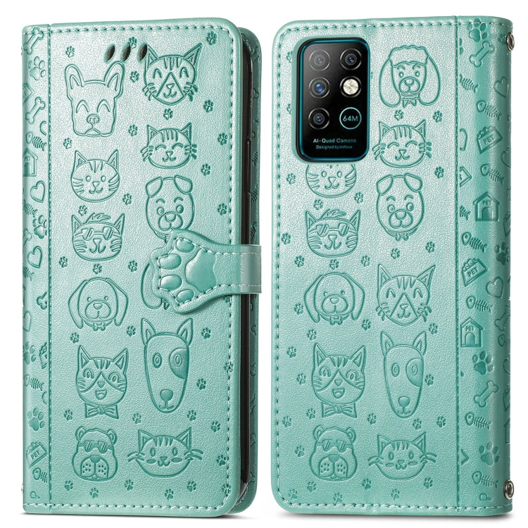 For Infinix Note 8 Lovely Cat and Dog Embossing Pattern Horizontal Flip Leather Case , with Holder & Card Slots & Wallet & Cartoon Clasp & Lanyard