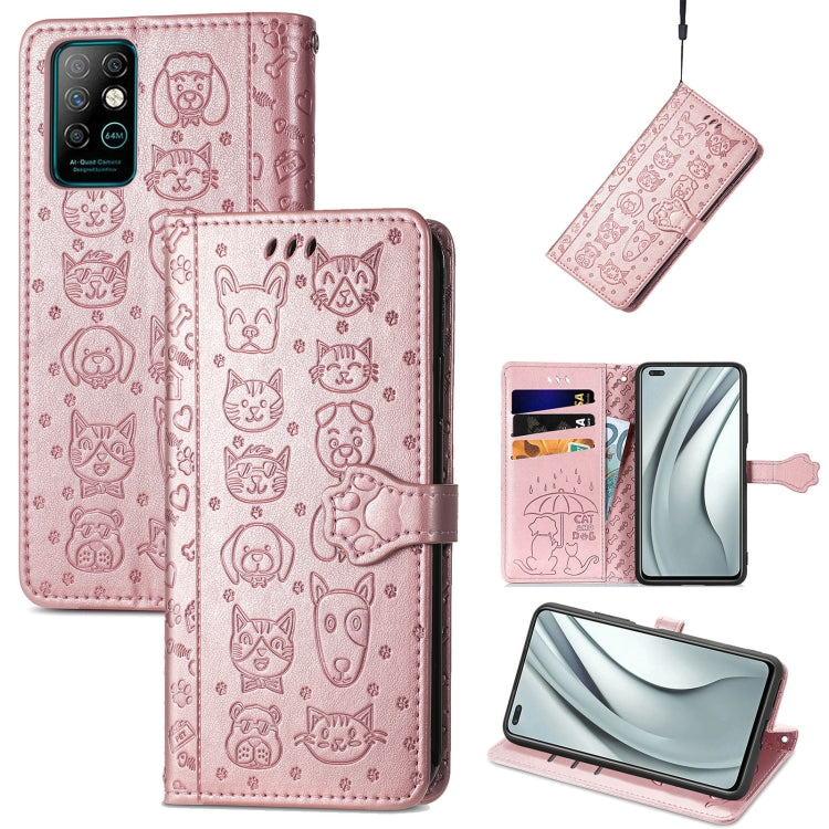 For Infinix Note 8 Lovely Cat and Dog Embossing Pattern Horizontal Flip Leather Case , with Holder & Card Slots & Wallet & Cartoon Clasp & Lanyard
