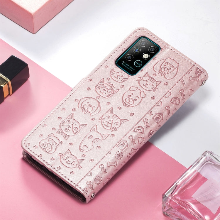 For Infinix Note 8 Lovely Cat and Dog Embossing Pattern Horizontal Flip Leather Case , with Holder & Card Slots & Wallet & Cartoon Clasp & Lanyard