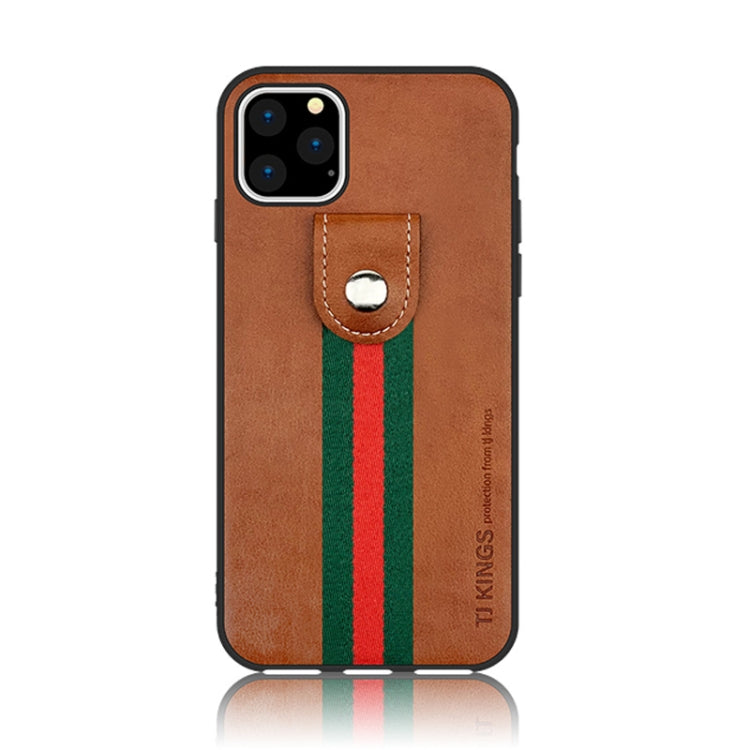 For iPhone 11 Pro Max TJ KINGS Pinjue Series Shockproof PC + TPU + PU Stitching Stripe + Button Case