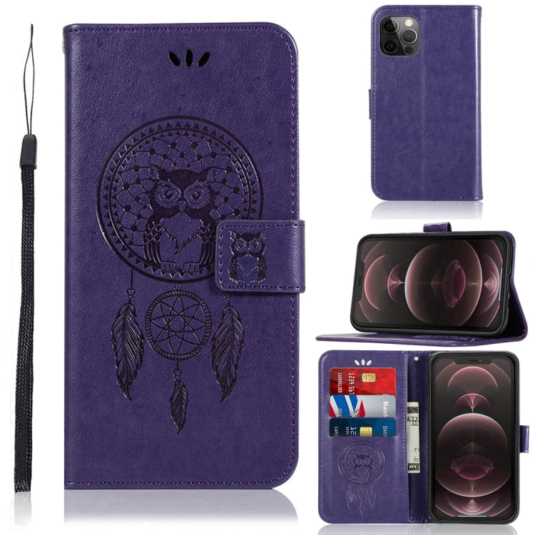 For iPhone 13 Pro Max Wind Chime Owl Embossing Pattern Horizontal Flip Leather Case with Holder & Card Slots & Wallet