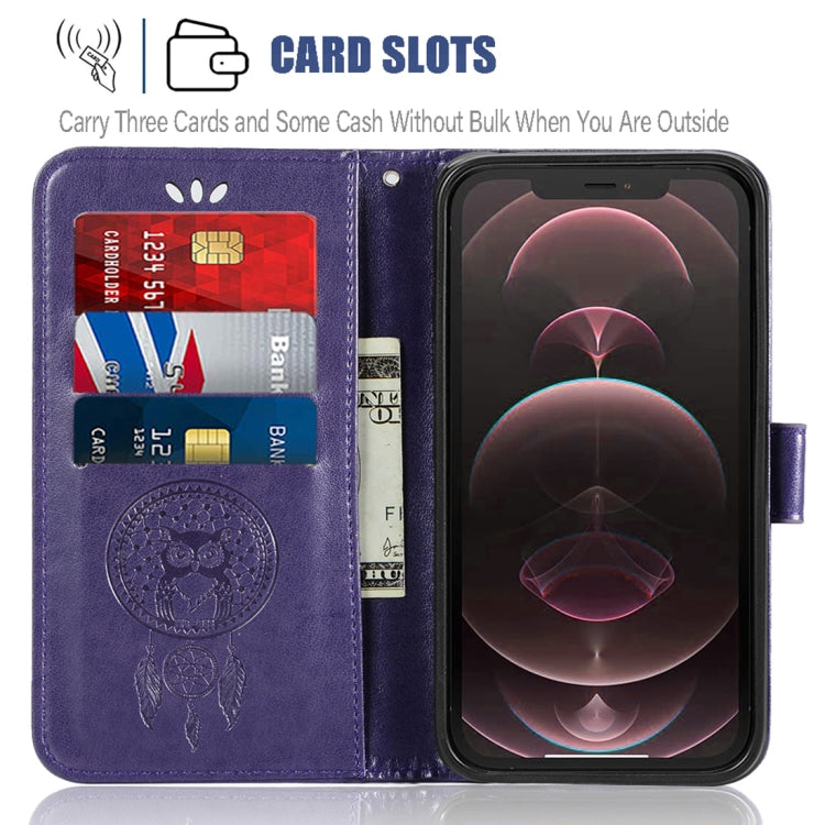 For iPhone 13 Pro Max Wind Chime Owl Embossing Pattern Horizontal Flip Leather Case with Holder & Card Slots & Wallet