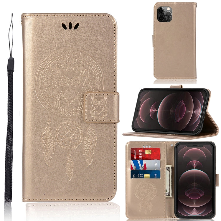 For iPhone 13 Pro Max Wind Chime Owl Embossing Pattern Horizontal Flip Leather Case with Holder & Card Slots & Wallet