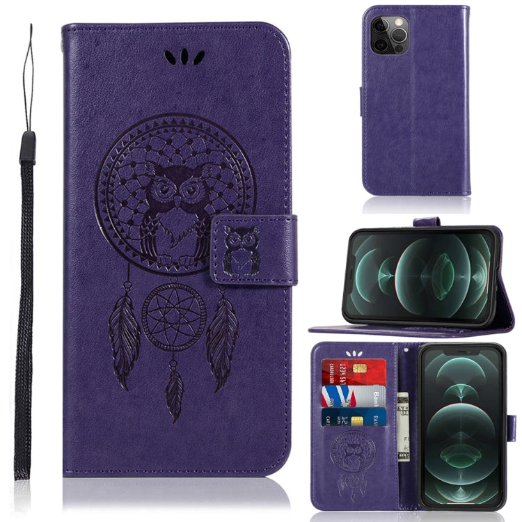 For iPhone 13 Pro Wind Chime Owl Embossing Pattern Horizontal Flip Leather Case with Holder & Card Slots & Wallet