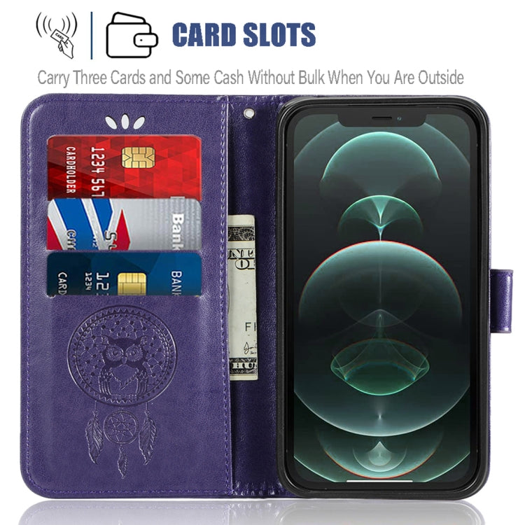 For iPhone 13 Pro Wind Chime Owl Embossing Pattern Horizontal Flip Leather Case with Holder & Card Slots & Wallet