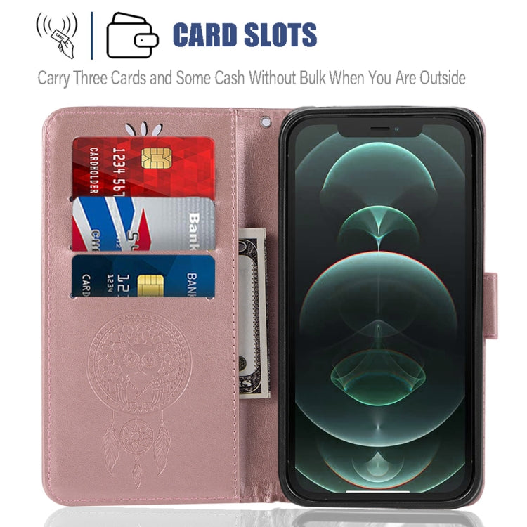 For iPhone 13 Pro Wind Chime Owl Embossing Pattern Horizontal Flip Leather Case with Holder & Card Slots & Wallet