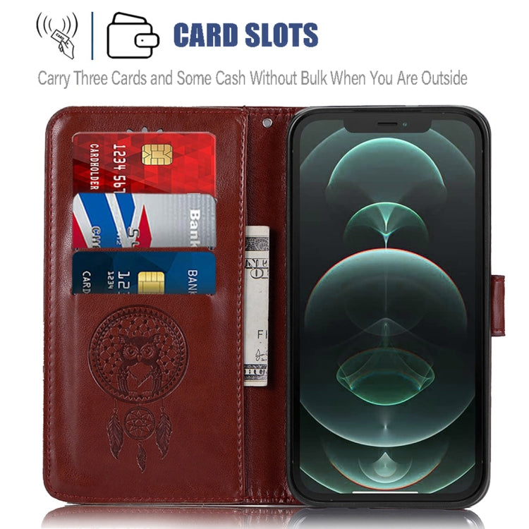 For iPhone 13 Pro Wind Chime Owl Embossing Pattern Horizontal Flip Leather Case with Holder & Card Slots & Wallet