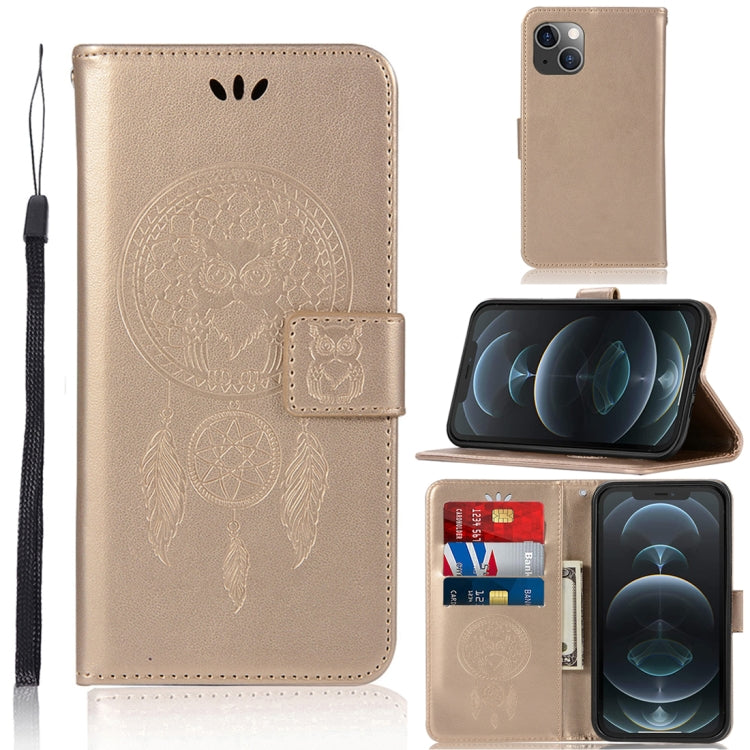 For iPhone 13 mini Wind Chime Owl Embossing Pattern Horizontal Flip Leather Case with Holder & Card Slots & Wallet