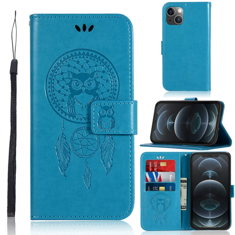 For iPhone 13 mini Wind Chime Owl Embossing Pattern Horizontal Flip Leather Case with Holder & Card Slots & Wallet