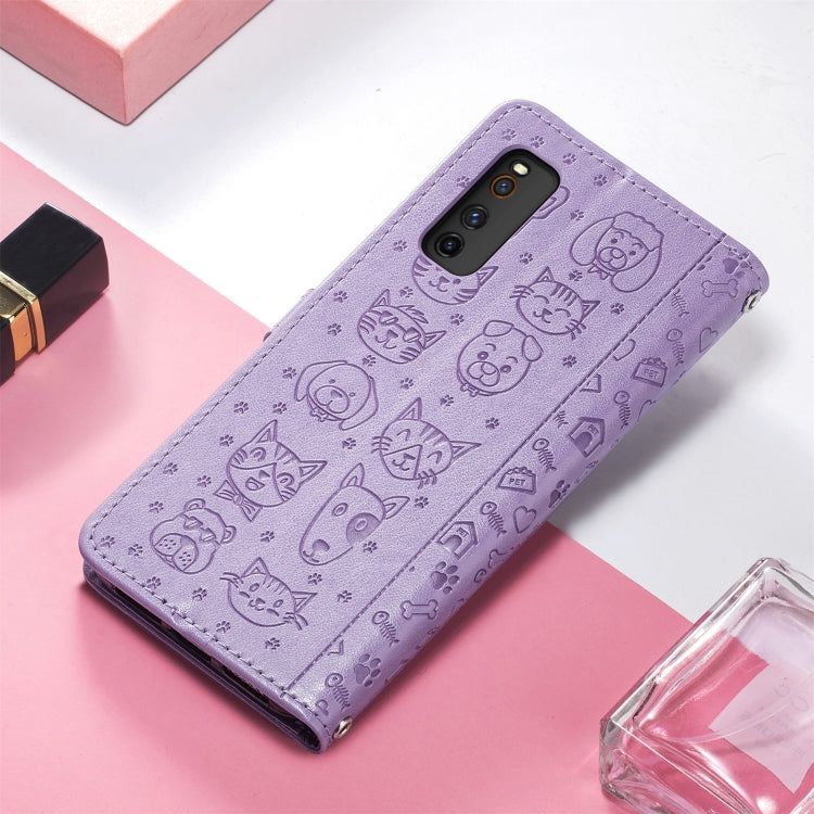 For Vivo iQOO Neo3 Lovely Cat and Dog Embossing Pattern Horizontal Flip Leather Case , with Holder & Card Slots & Wallet & Cartoon Clasp & Lanyard