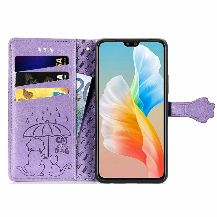 For Vivo S10 Pro Lovely Cat and Dog Embossing Pattern Horizontal Flip Leather Case , with Holder & Card Slots & Wallet & Cartoon Clasp & Lanyard