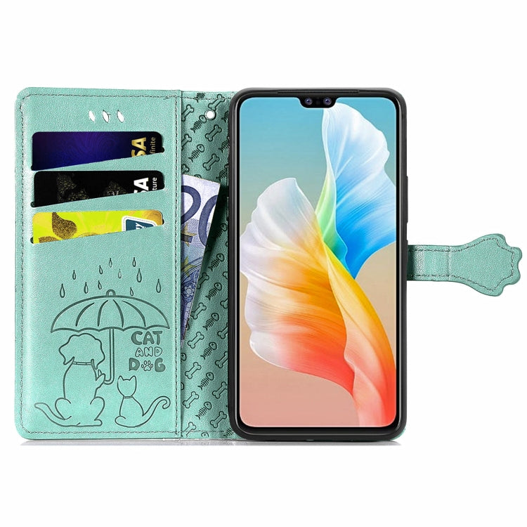 For Vivo S10 Pro Lovely Cat and Dog Embossing Pattern Horizontal Flip Leather Case , with Holder & Card Slots & Wallet & Cartoon Clasp & Lanyard
