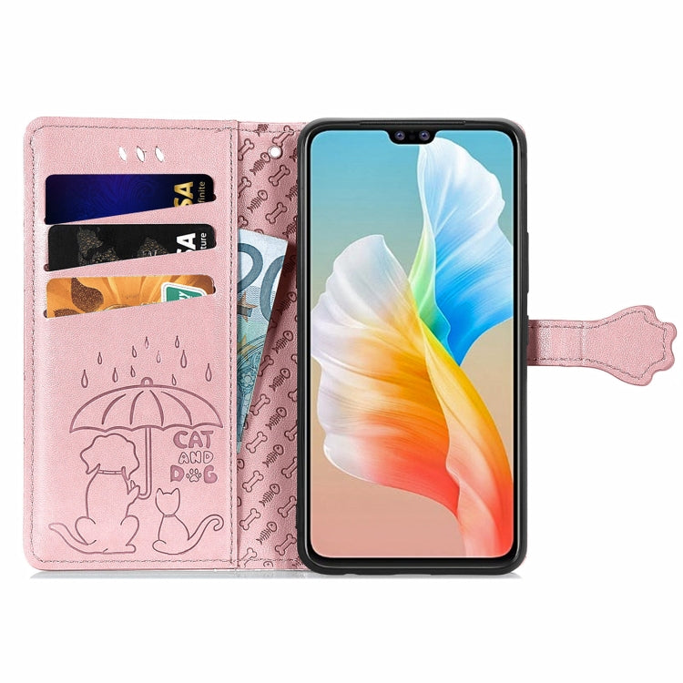 For Vivo S10 Pro Lovely Cat and Dog Embossing Pattern Horizontal Flip Leather Case , with Holder & Card Slots & Wallet & Cartoon Clasp & Lanyard