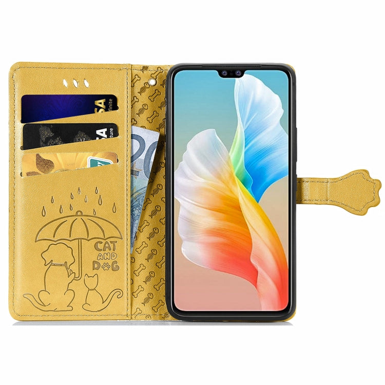 For Vivo S10 Lovely Cat and Dog Embossing Pattern Horizontal Flip Leather Case , with Holder & Card Slots & Wallet & Cartoon Clasp & Lanyard