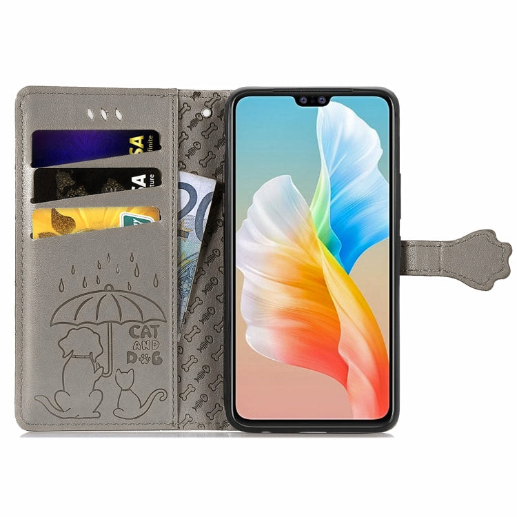 For Vivo S10 Lovely Cat and Dog Embossing Pattern Horizontal Flip Leather Case , with Holder & Card Slots & Wallet & Cartoon Clasp & Lanyard