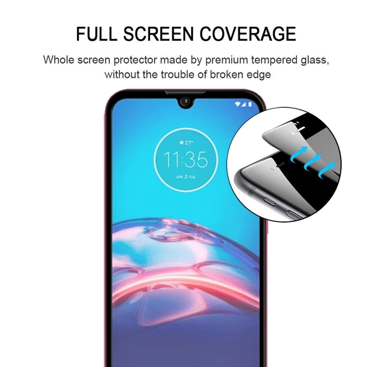 For Motorola Moto E6i Full Glue Full Cover Screen Protector Tempered Glass Film