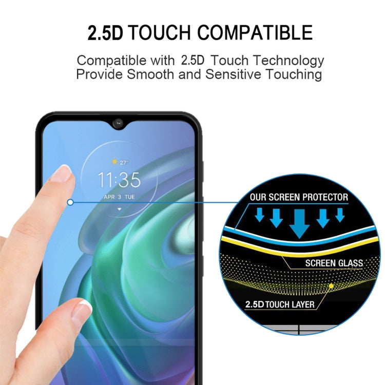 For Motorola Moto G10 Power Full Glue Full Cover Screen Protector Tempered Glass Film
