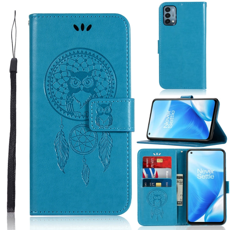 For OnePlus Nord N200 5G Wind Chime Owl Embossing Pattern Horizontal Flip Leather Case with Holder & Card Slots & Wallet