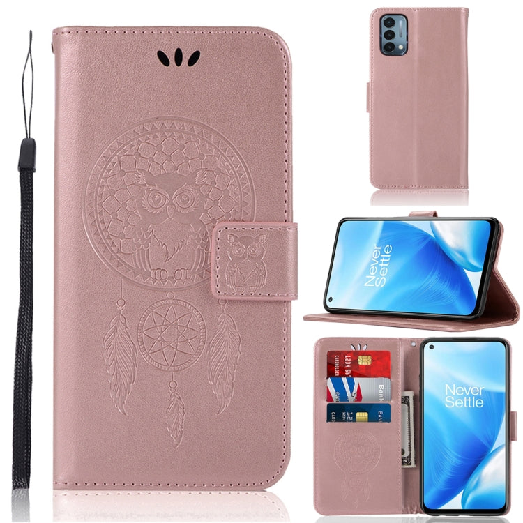 For OnePlus Nord N200 5G Wind Chime Owl Embossing Pattern Horizontal Flip Leather Case with Holder & Card Slots & Wallet