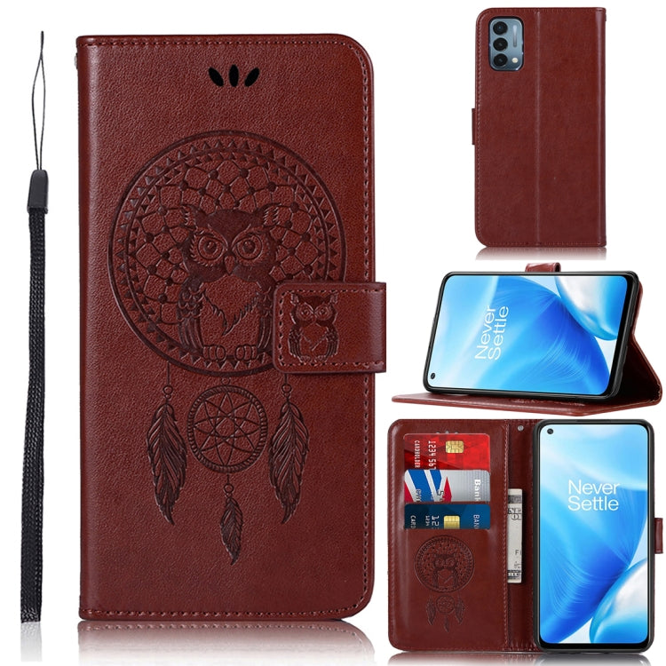 For OnePlus Nord N200 5G Wind Chime Owl Embossing Pattern Horizontal Flip Leather Case with Holder & Card Slots & Wallet