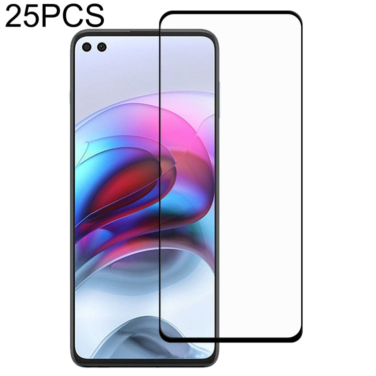 For Motorola Edge S 25 PCS Full Glue Full Screen Tempered Glass Film