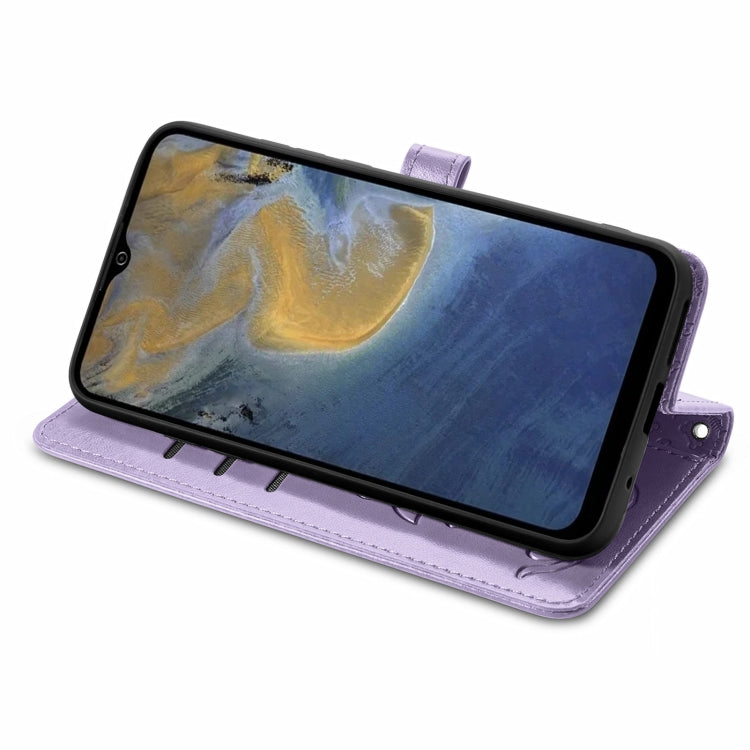 For ZTE A51 Lovely Cat and Dog Embossing Pattern Horizontal Flip Leather Case , with Holder & Card Slots & Wallet & Cartoon Clasp & Lanyard