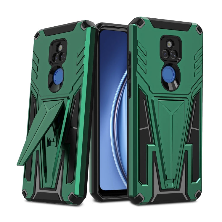For Motorola Moto G Play 2021 Super V Armor PC + TPU Shockproof Case with Invisible Holder