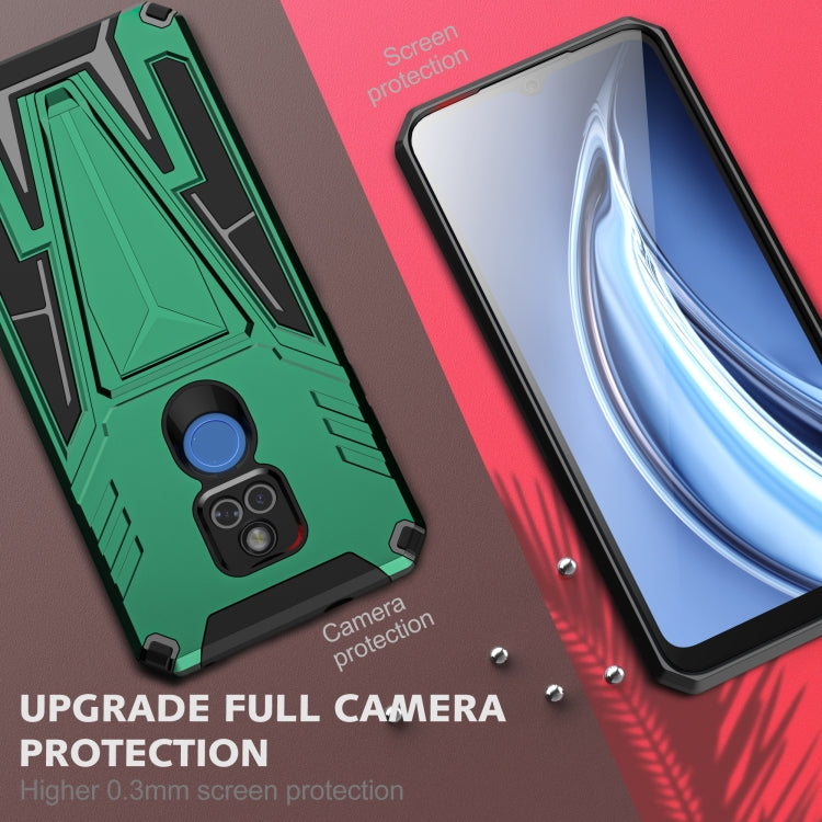 For Motorola Moto G Play 2021 Super V Armor PC + TPU Shockproof Case with Invisible Holder
