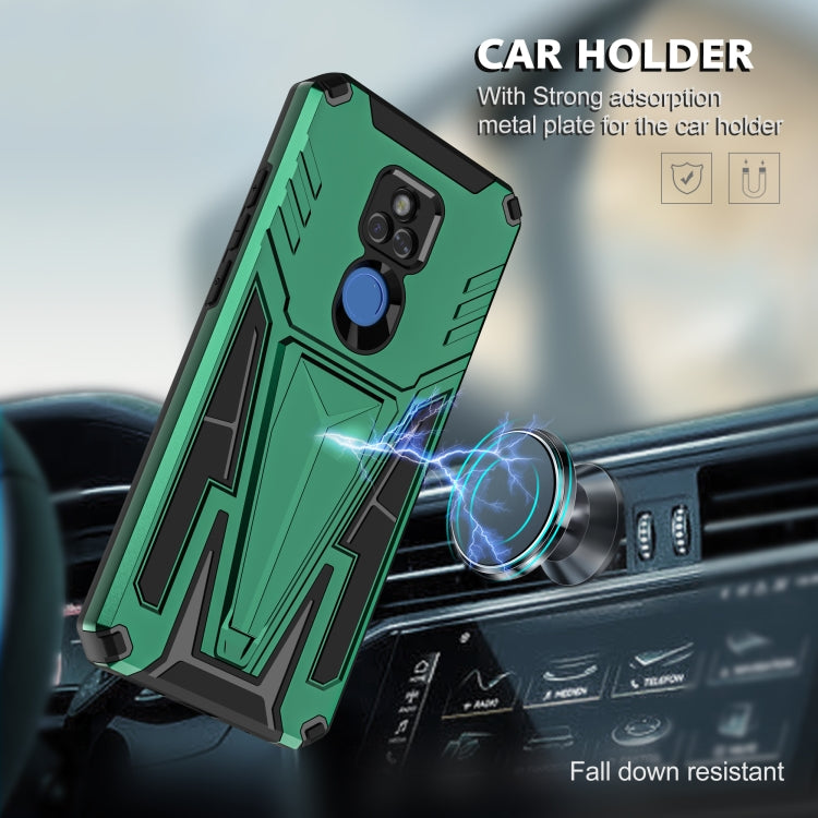 For Motorola Moto G Play 2021 Super V Armor PC + TPU Shockproof Case with Invisible Holder
