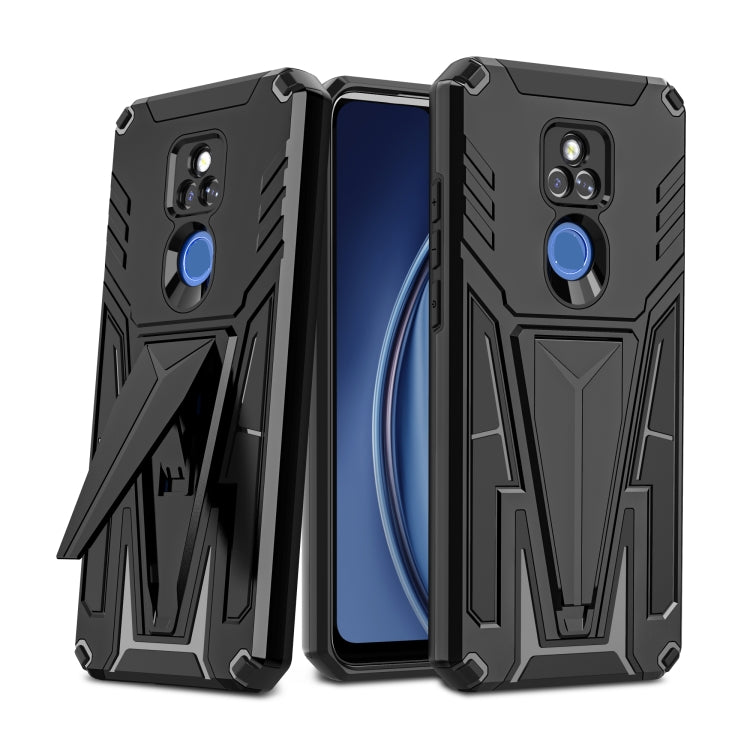 For Motorola Moto G Play 2021 Super V Armor PC + TPU Shockproof Case with Invisible Holder