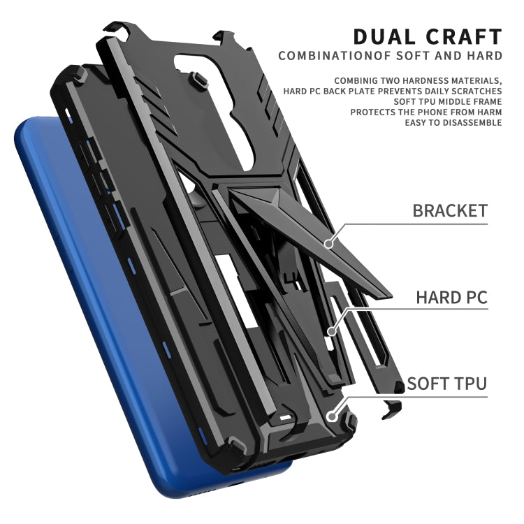 For Motorola Moto G Play 2021 Super V Armor PC + TPU Shockproof Case with Invisible Holder