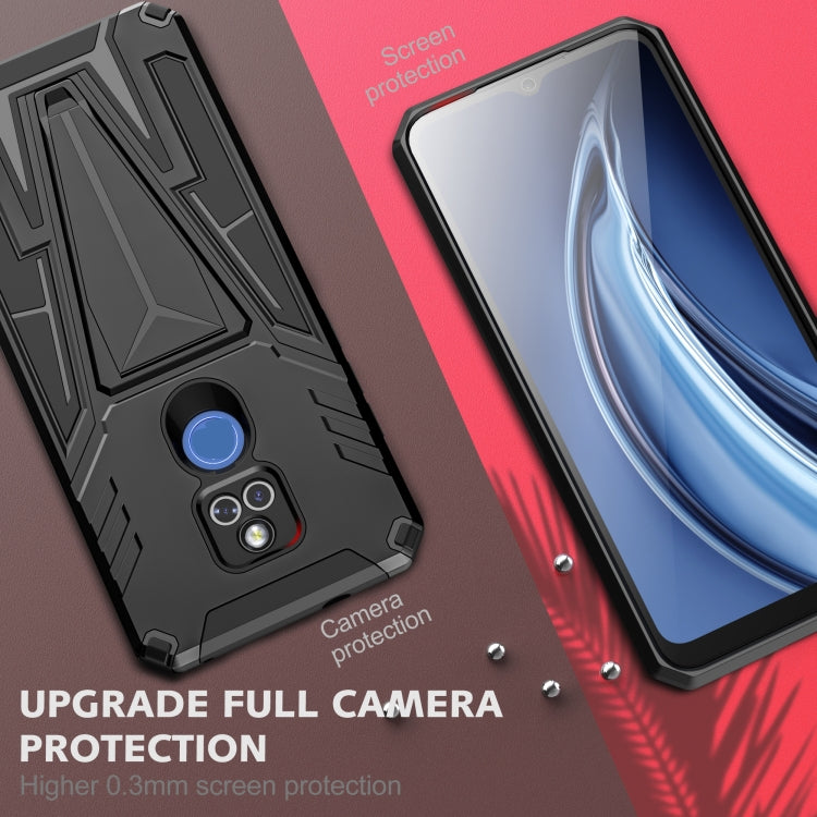 For Motorola Moto G Play 2021 Super V Armor PC + TPU Shockproof Case with Invisible Holder