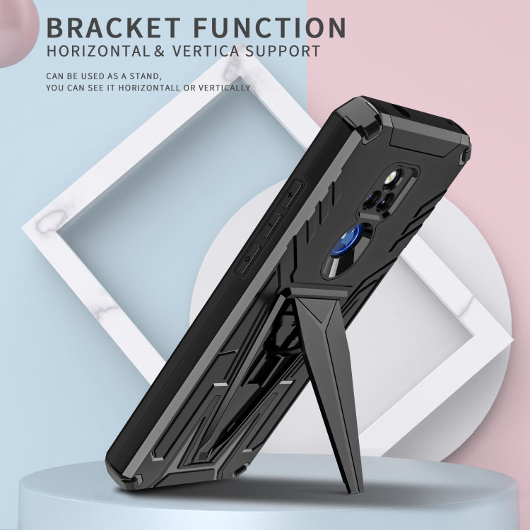 For Motorola Moto G Play 2021 Super V Armor PC + TPU Shockproof Case with Invisible Holder