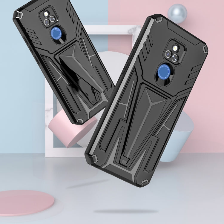 For Motorola Moto G Play 2021 Super V Armor PC + TPU Shockproof Case with Invisible Holder