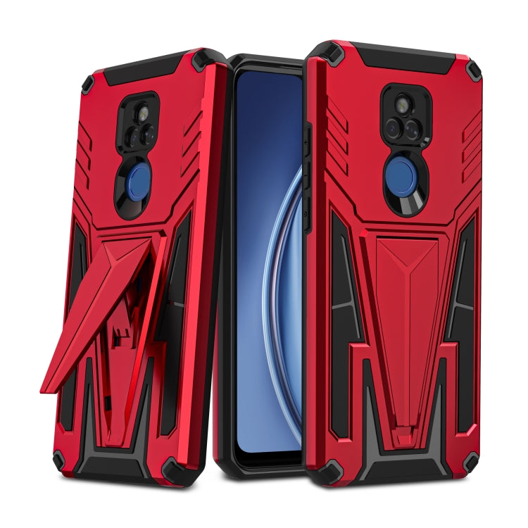 For Motorola Moto G Play 2021 Super V Armor PC + TPU Shockproof Case with Invisible Holder