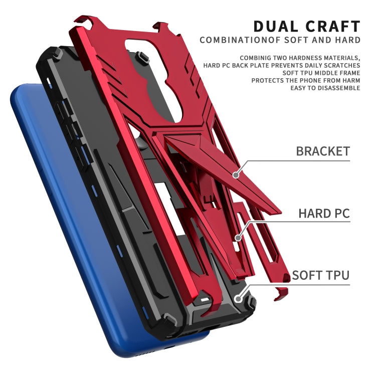 For Motorola Moto G Play 2021 Super V Armor PC + TPU Shockproof Case with Invisible Holder