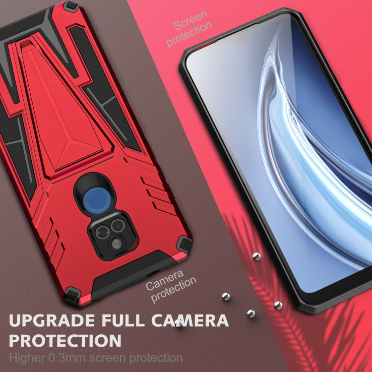 For Motorola Moto G Play 2021 Super V Armor PC + TPU Shockproof Case with Invisible Holder