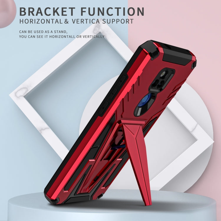 For Motorola Moto G Play 2021 Super V Armor PC + TPU Shockproof Case with Invisible Holder