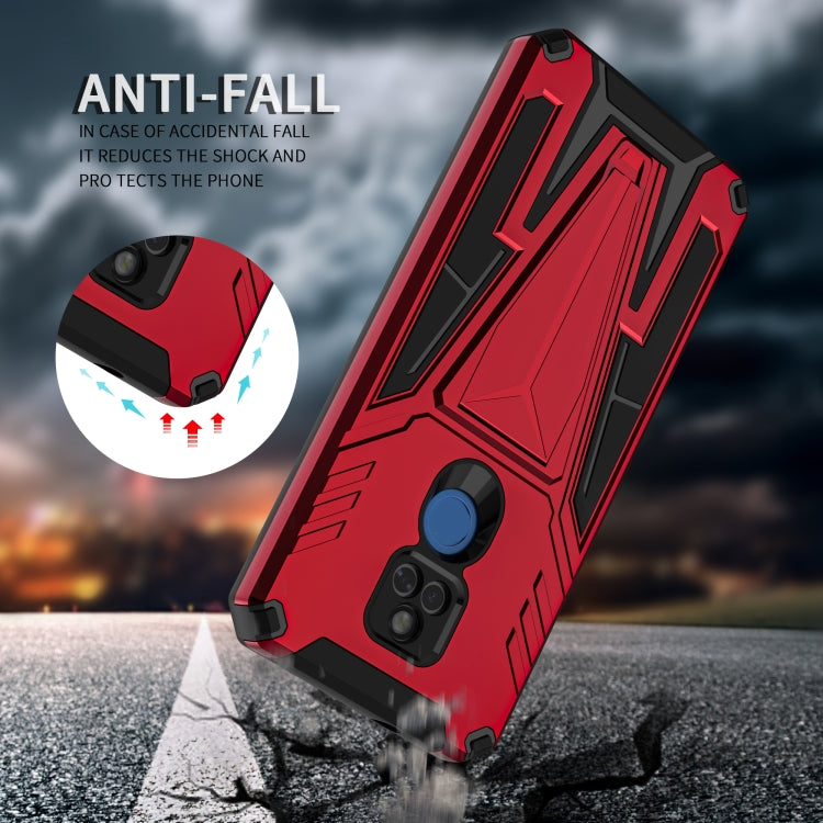 For Motorola Moto G Play 2021 Super V Armor PC + TPU Shockproof Case with Invisible Holder