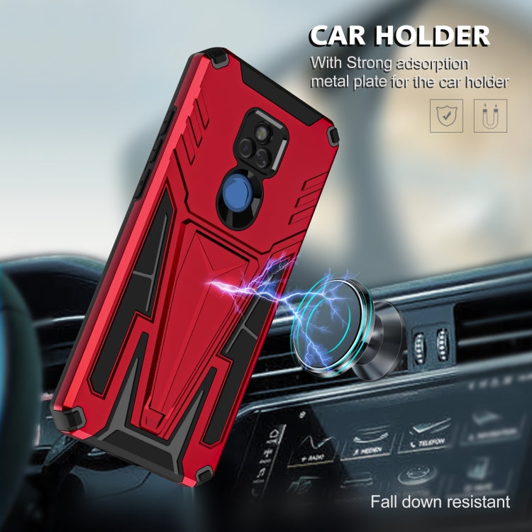 For Motorola Moto G Play 2021 Super V Armor PC + TPU Shockproof Case with Invisible Holder