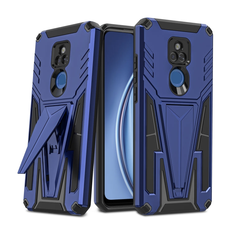 For Motorola Moto G Play 2021 Super V Armor PC + TPU Shockproof Case with Invisible Holder