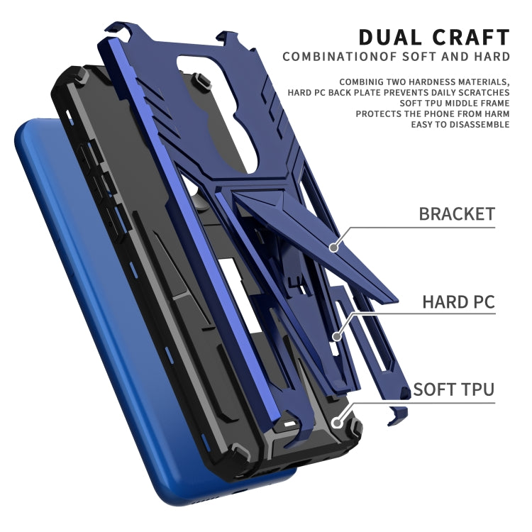 For Motorola Moto G Play 2021 Super V Armor PC + TPU Shockproof Case with Invisible Holder