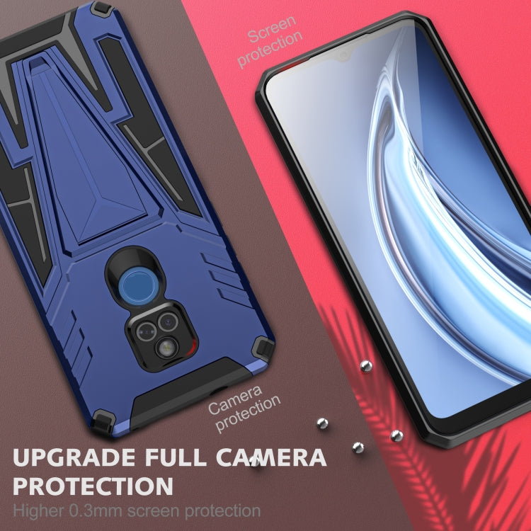 For Motorola Moto G Play 2021 Super V Armor PC + TPU Shockproof Case with Invisible Holder