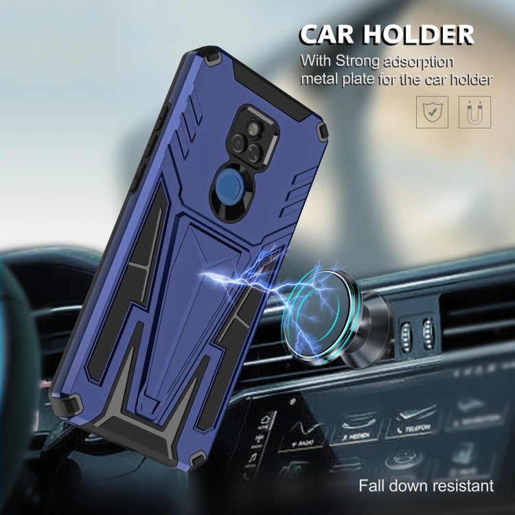 For Motorola Moto G Play 2021 Super V Armor PC + TPU Shockproof Case with Invisible Holder