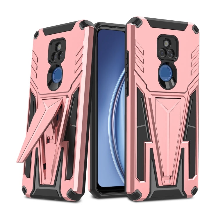 For Motorola Moto G Play 2021 Super V Armor PC + TPU Shockproof Case with Invisible Holder