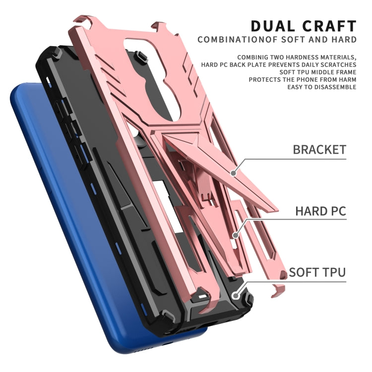 For Motorola Moto G Play 2021 Super V Armor PC + TPU Shockproof Case with Invisible Holder